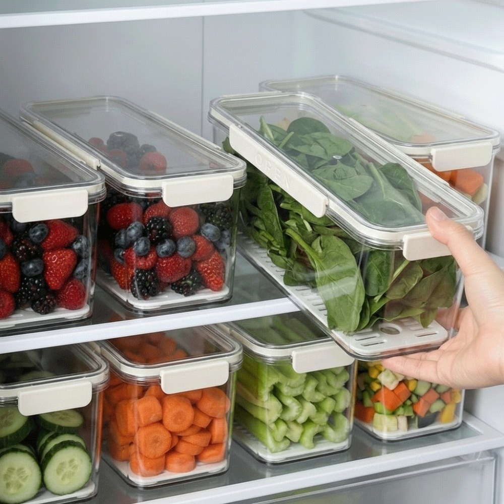 코이드림 밀프랩 용기 투명 물빠짐 식단관리, 중(1500mm), 1개 14,200원