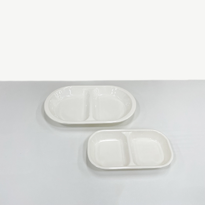멜라민 직이절 타원나눔접시 2칸 반찬그릇 중국집그릇 업소용, KJ직이절 대, 1개 1,200원