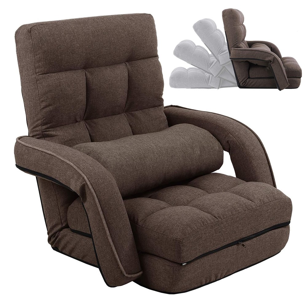 FLOGUOR 1인용 접이식 리클라이너 패브릭 소파베드 14단계 각도조절 등받이 좌식의자 140,000원