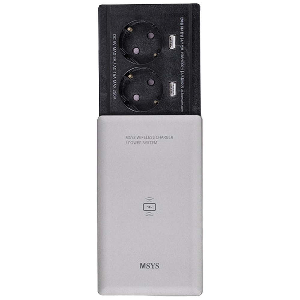 한샘 MSYS 슬라이딩 2구 콘센트 2 in 1 무선 휴대폰충전, 1개 85,000원