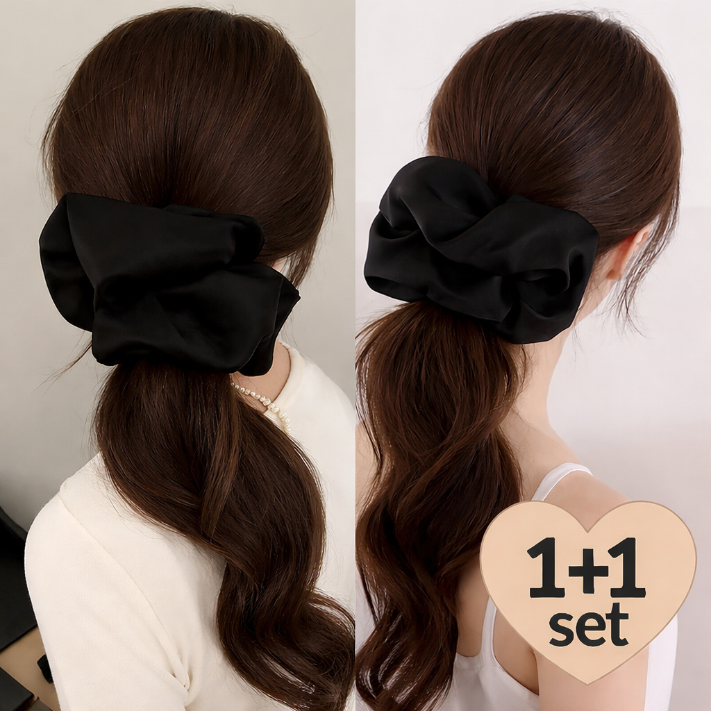 빅 1+1새틴 실크 대왕 곱창 헤어스크런치 곱창밴드 여성 머리끈 헤어끈 6,800원