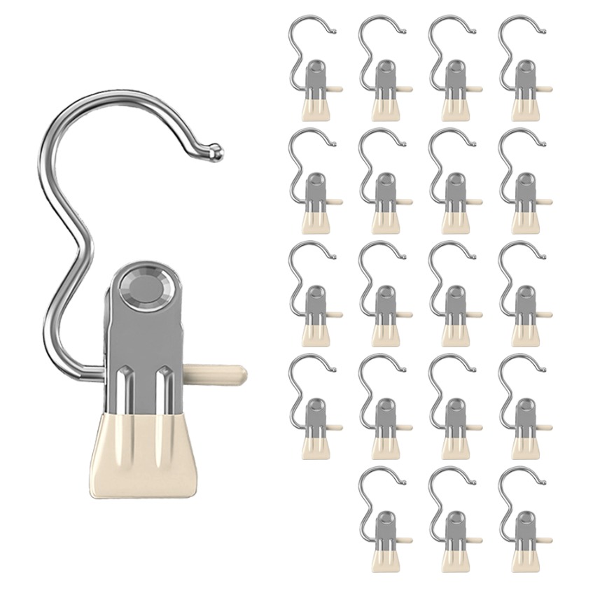 라벤토리 논슬립 외집게 바지걸이, 아이보리, 20개 5,200원