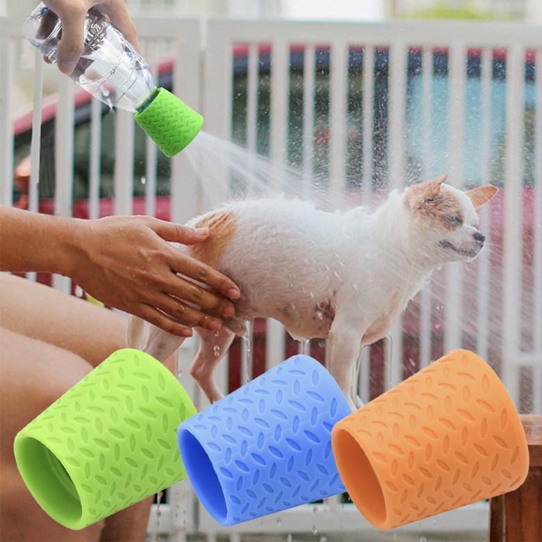 휴대용 실리콘 페트병 샤워헤드 간이 야외 샤워기 물병 물통 생수 캠핑용 해변 패트 모래제거, 1개, 오렌지 4,280원