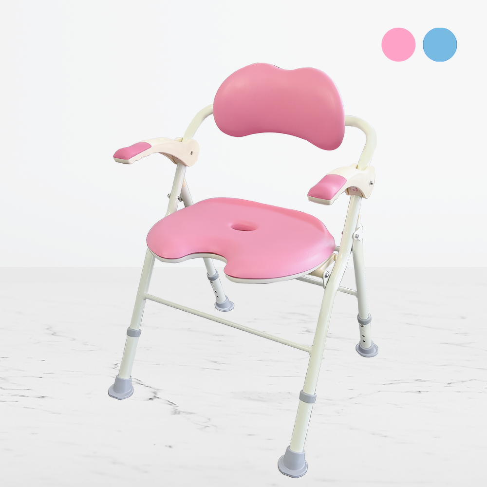 장기요양기관 지정업체 허준의료기, 복지용구, 장기요양인정서로 구입시 최소 85% 지원, 접이식 목욕보조 의자, 미끄럼방지 높낮이 조절가능 의자, BOFEEL9, 파스텔핑크 23,550원