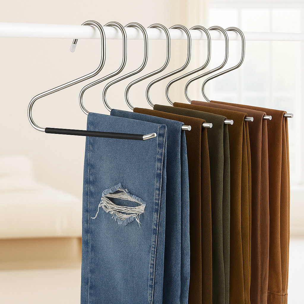 데이위시 구김방지 논슬립 스텐 바지걸이, 블랙, 10개 19,900원