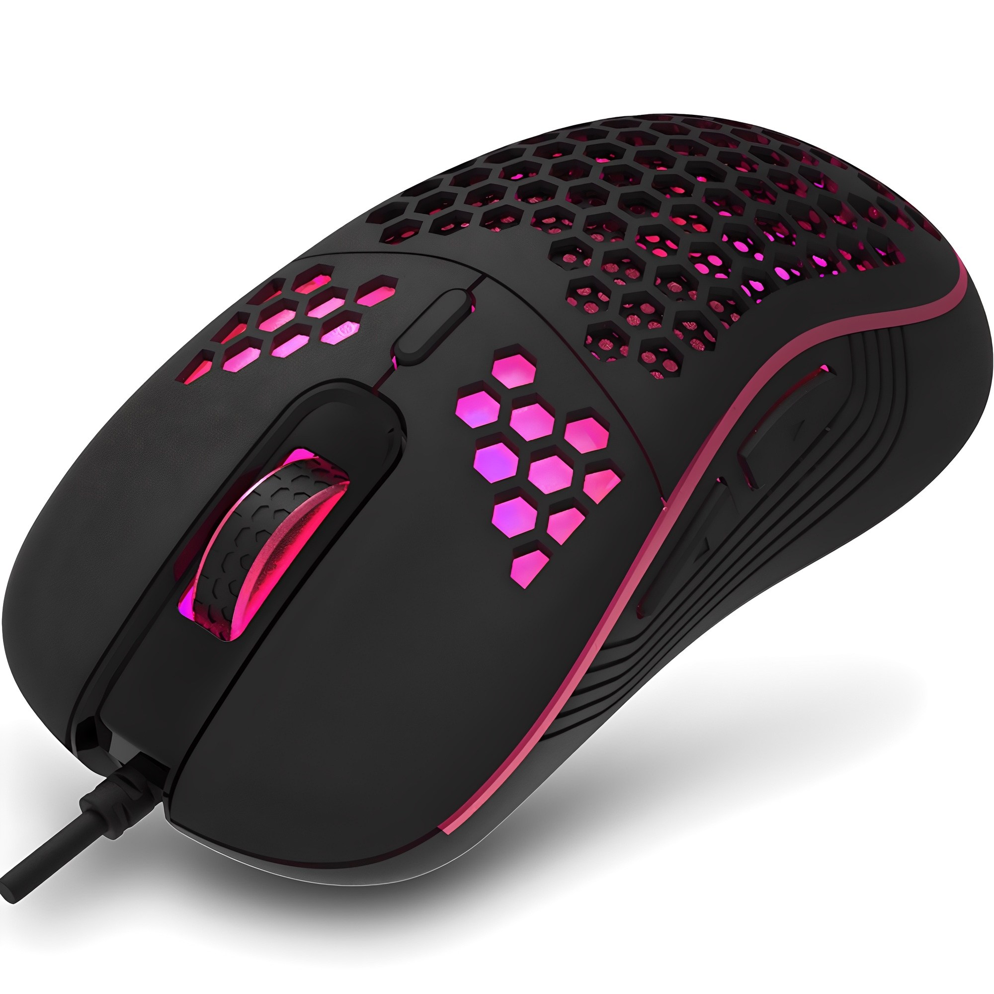 지클릭커 슈퍼히어로 에어 초경량 무소음 게이밍 유선 마우스, CT190, 블랙 9,900원