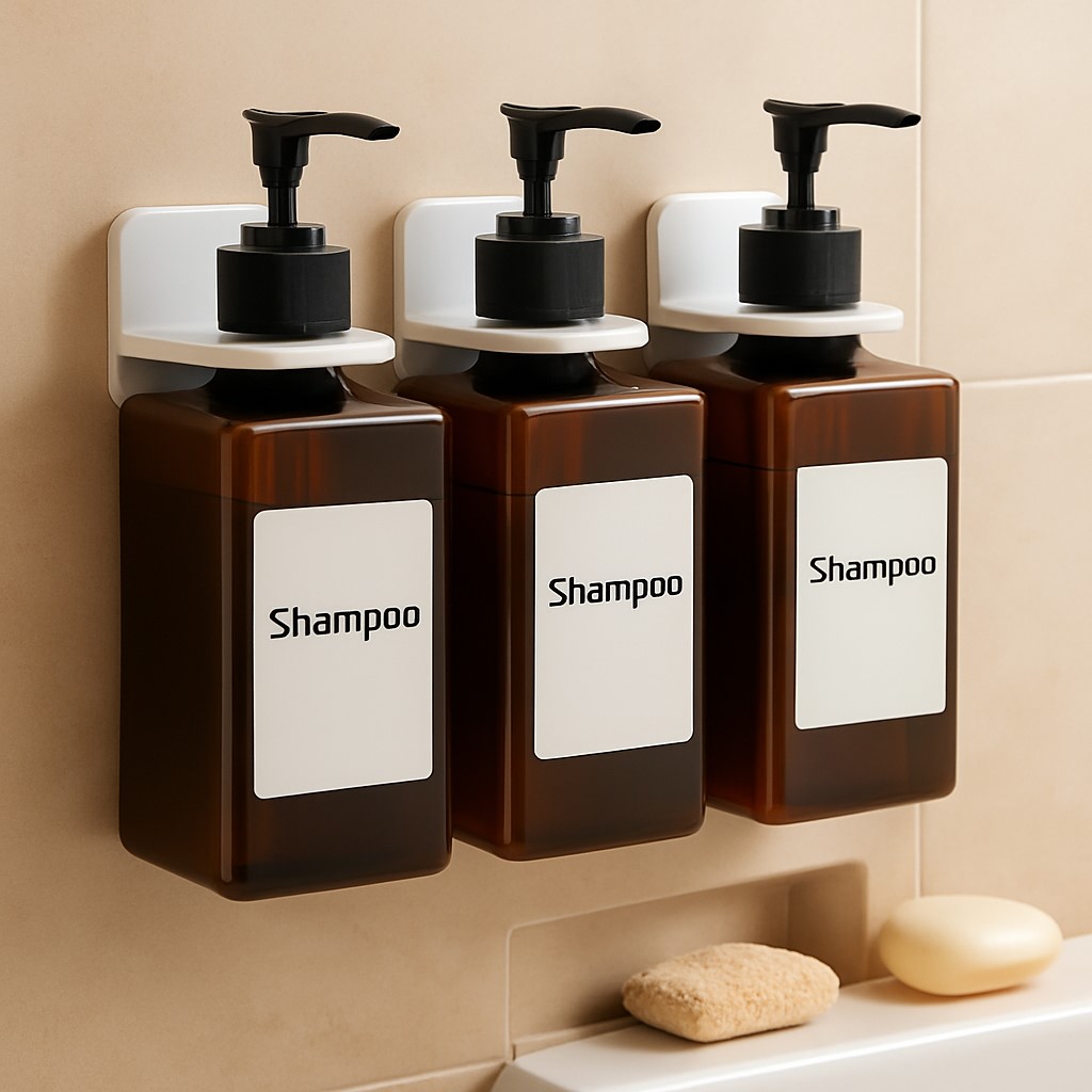 무타공 접착식 욕실 샴푸걸이 디스펜서 거치대 3개입 6,500원