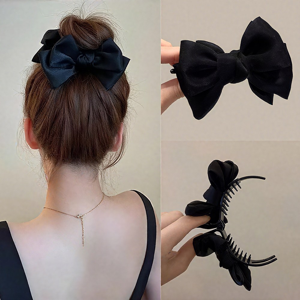 여성 우아한 똥머리 올림머리 리본 집게핀 6,970원