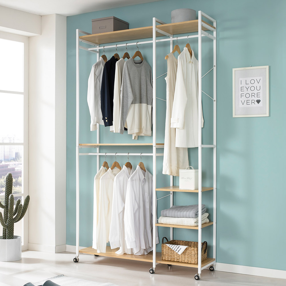 윤성스토어 프라임 수납행거 행거, 오크 119,000원