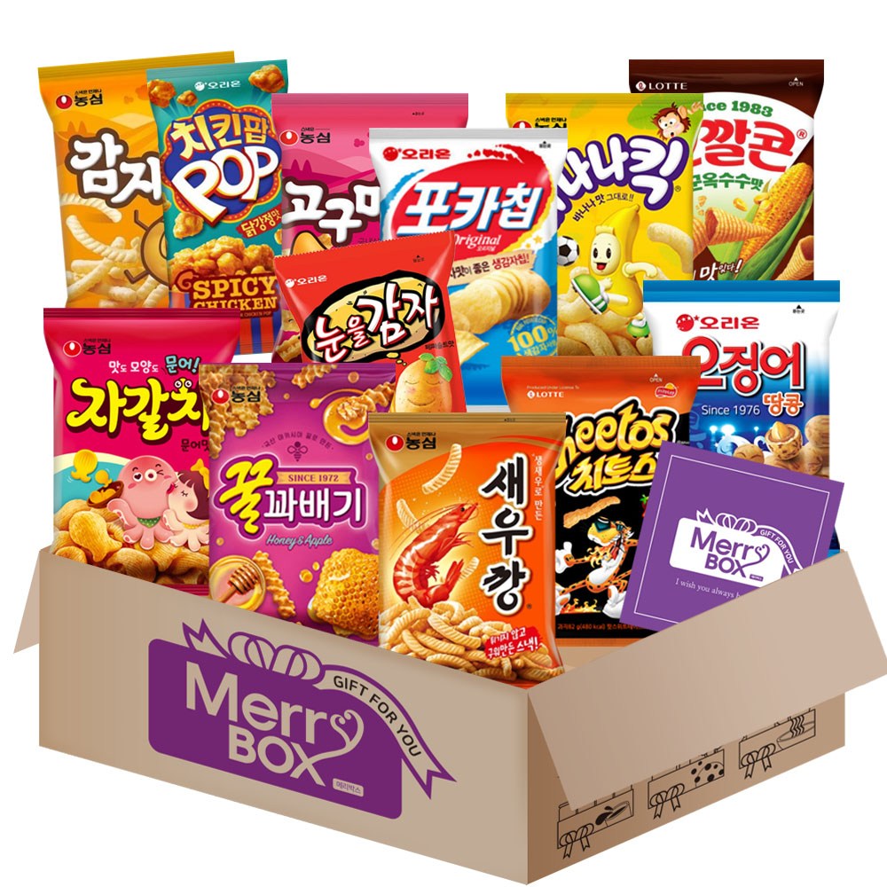 스낵세트 12종세트 9호(새우깡+바나나킥+오징어땅콩+꿀꽈배기+고구마깡+감자깡+자갈치+꼬북칩+치토스+포카칩+눈을감자+꼬깔콘)+메세지카드, 1박스, 과자세트 16,900원