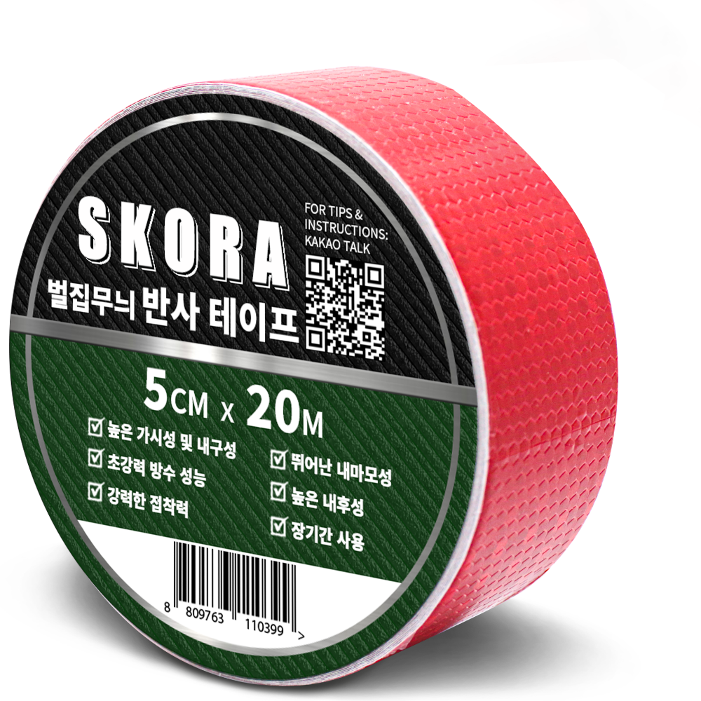 스코라 벌집무늬 반사 테이프, 1개, 레드 8,800원