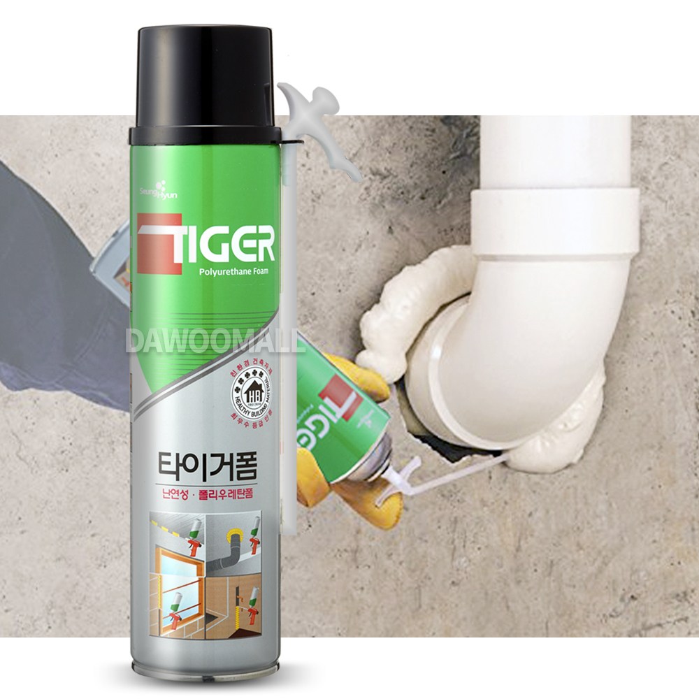 [다우몰] 국산 타이거 폴리 우레탄폼 스프레이 단열 난연 충진 폼 + 반코팅장갑 9,700원