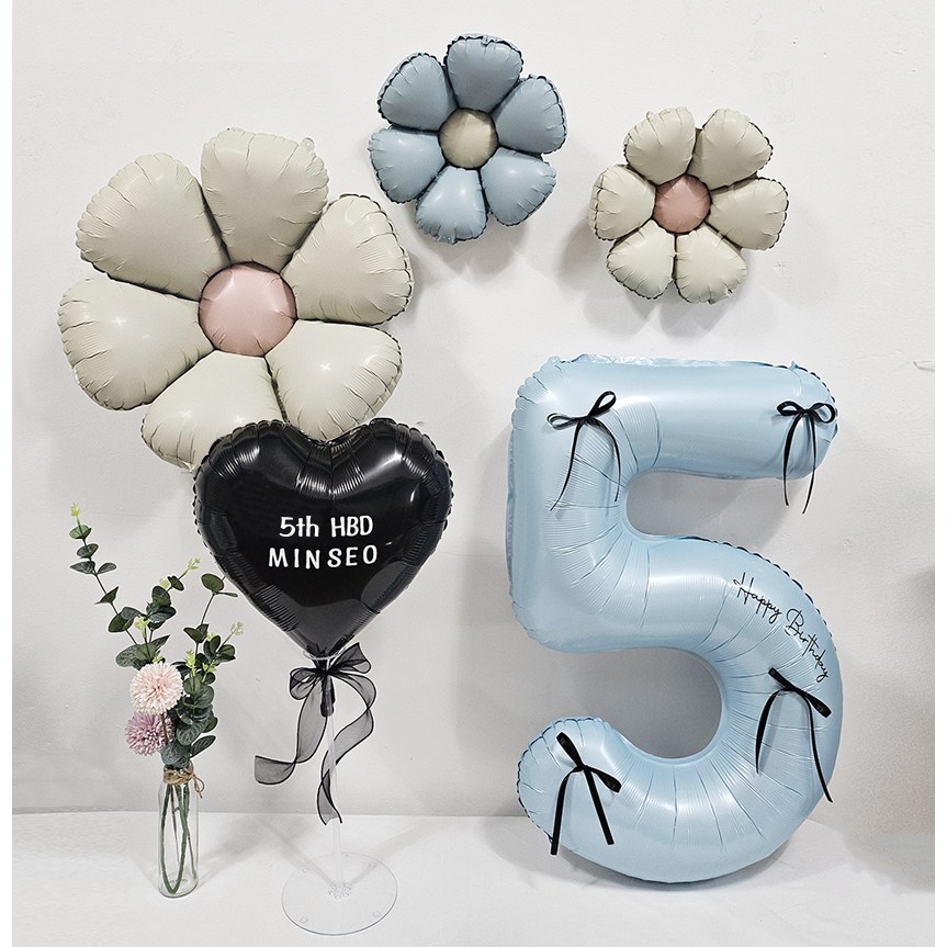 올리브파티 발레코어 리본 데이지 레터링 풍선 생일 파티용품 세트 12,800원