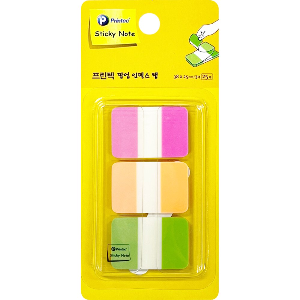 프린텍 팝업 인덱스 탭 스티키 노트 형광 컬러 3색 IT3825-3N 낱개 / 여러번 부착 가능 / 접착식 / 점착식 / 인덱스 스티커 / 분류 스티커 2,600원