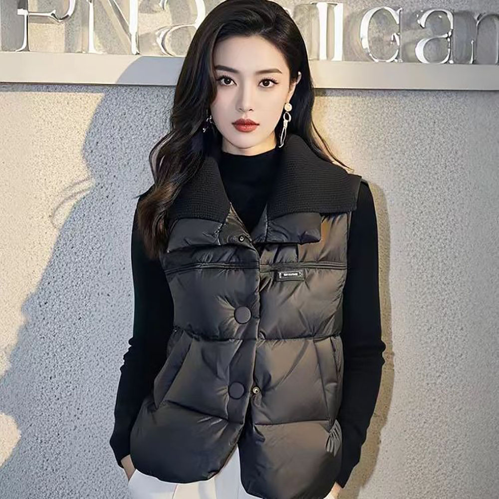 지고다그 여성 겨울 니트배색 패딩조끼 숏기장 따뜻한 레이어드 마레 SX71551 23,900원