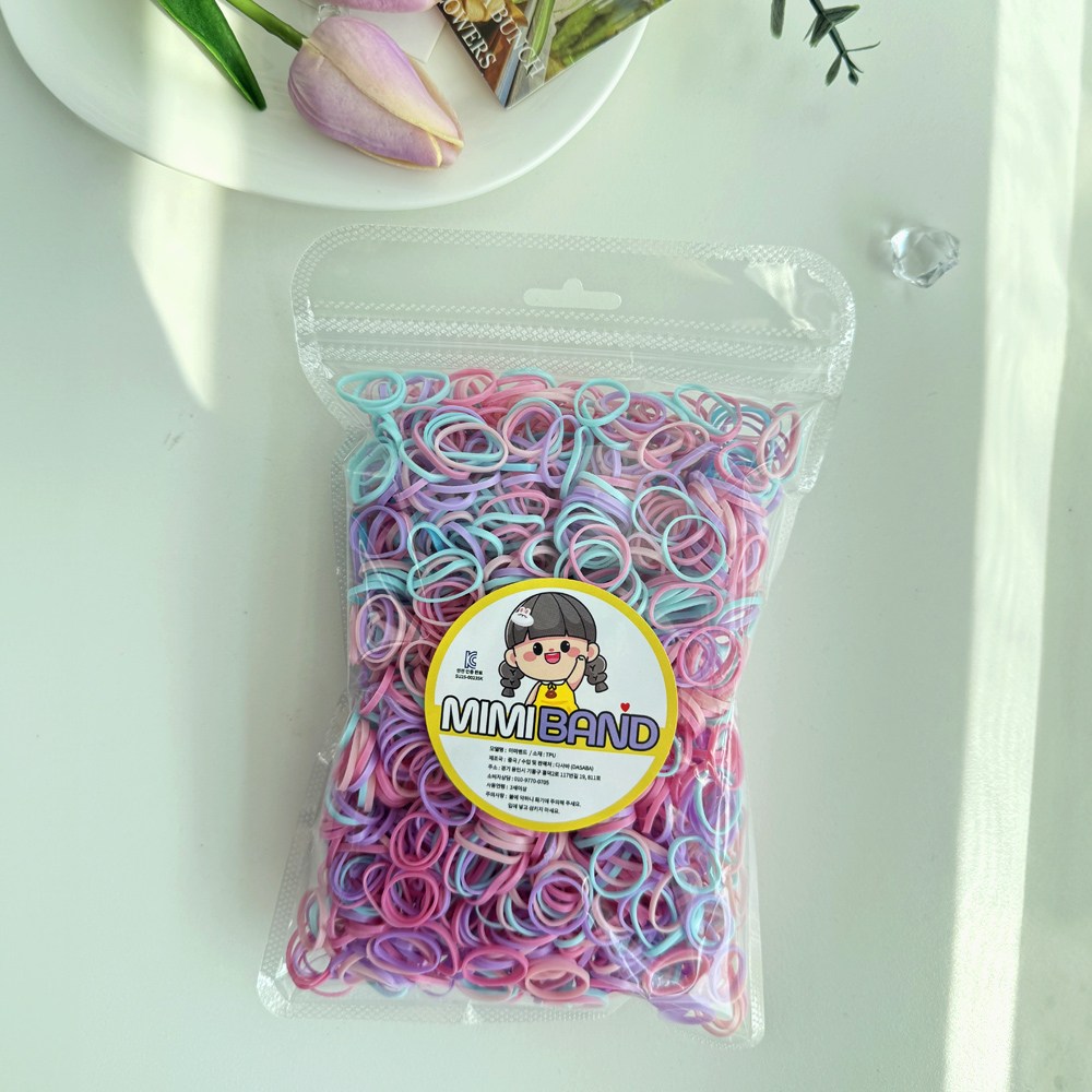 미미밴드 대용량 소포장 아동 영유아 여아 고무줄 머리끈 숱없는 아기 헤어끈 짱짱한머리끈 11,900원