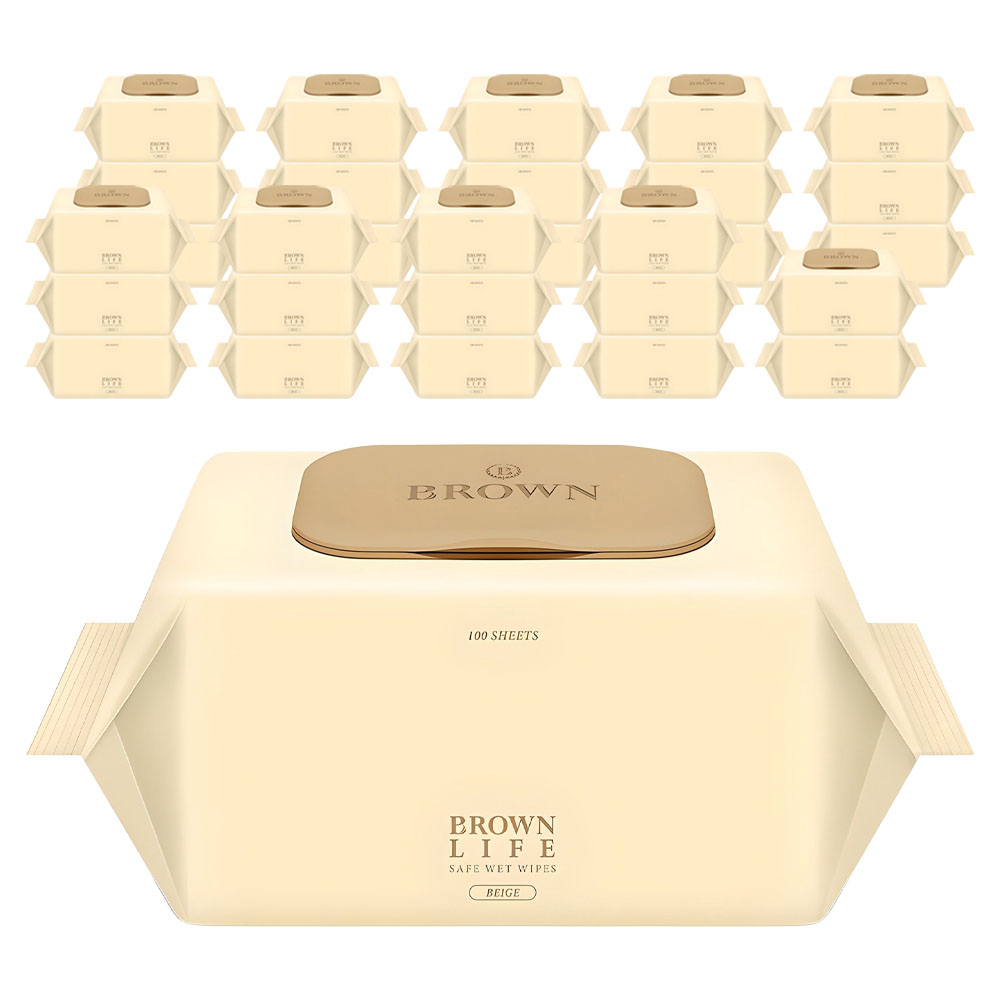 브라운라이프 베이지 도톰한 대용량 엠보싱 저자극 아기물티슈 캡형 58,750원