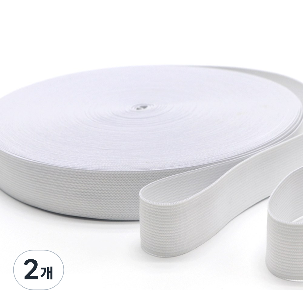 고무밴드 허리끈밴드 너비 1.5cm 30M 1롤, 2개, 화이트 17,970원