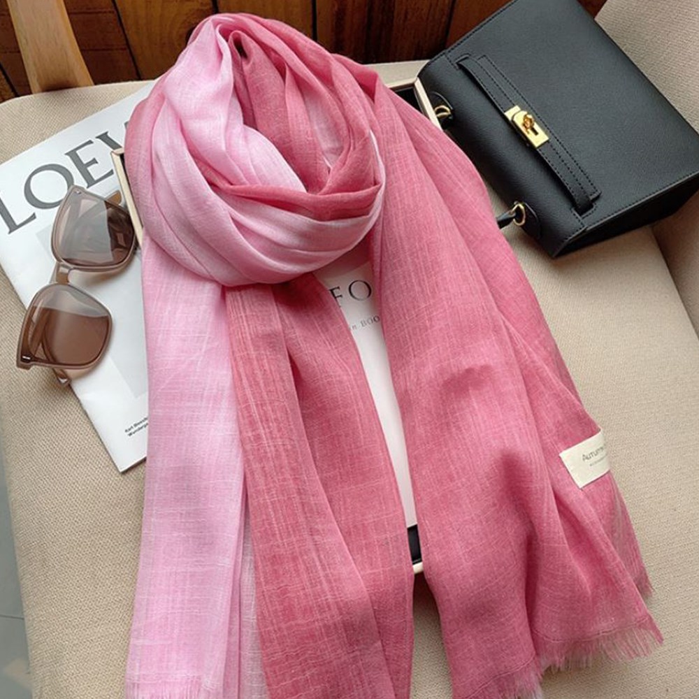명품 스카프 스타일 롱스카프 사계절 봄 가을 고급스러운 데일리 여행 모임 목도리 / 린넨 투톤 머플러 23,800원