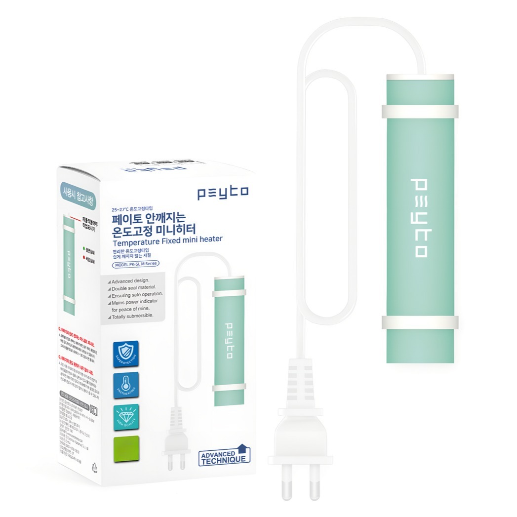 페이토 관상어용 안깨지는 온도고정 미니히터 플러그타입 10W PK-SL10M, 1개 14,300원