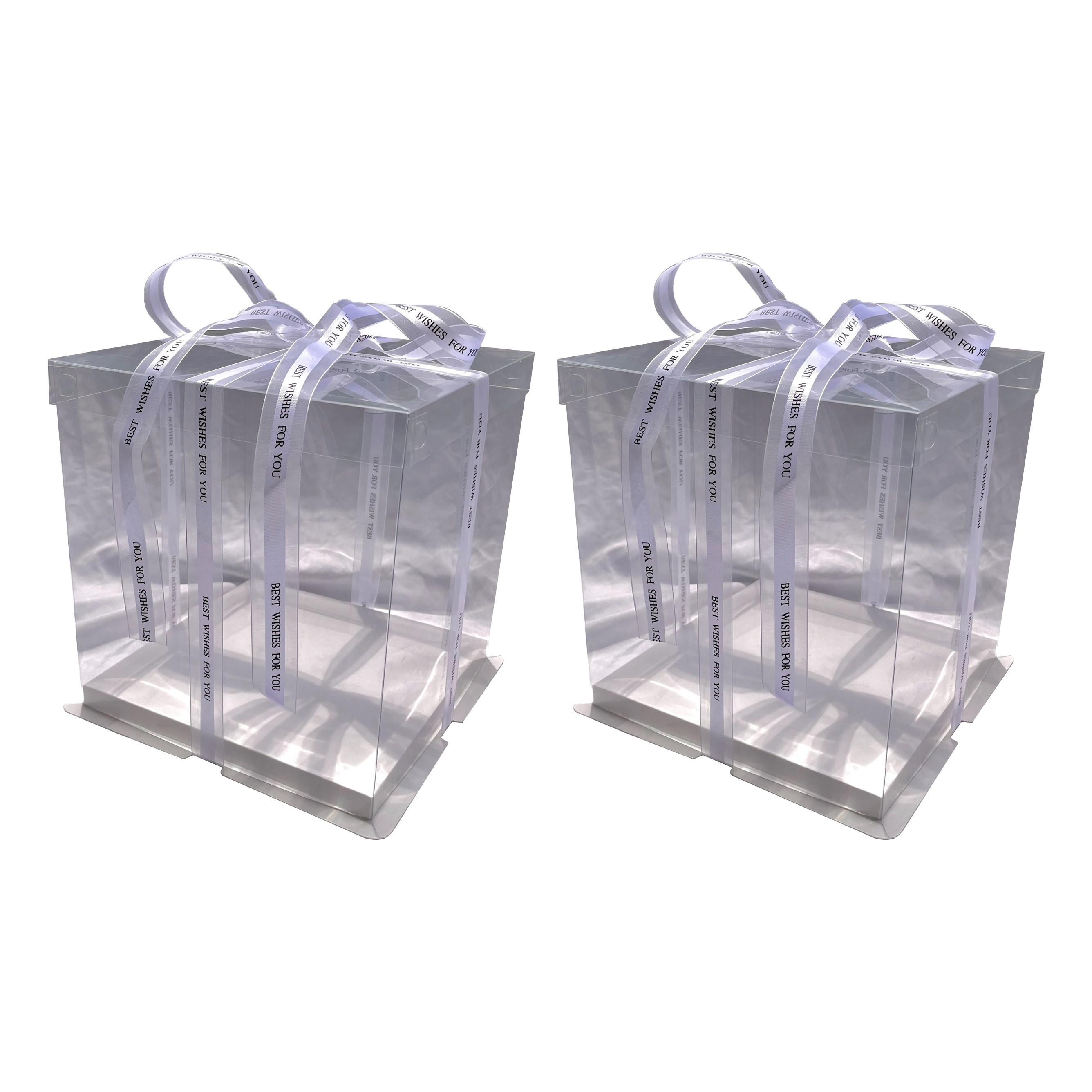 리본제공 투명창 쉬폰 케이크상자 세트, 투명, 2개 9,990원