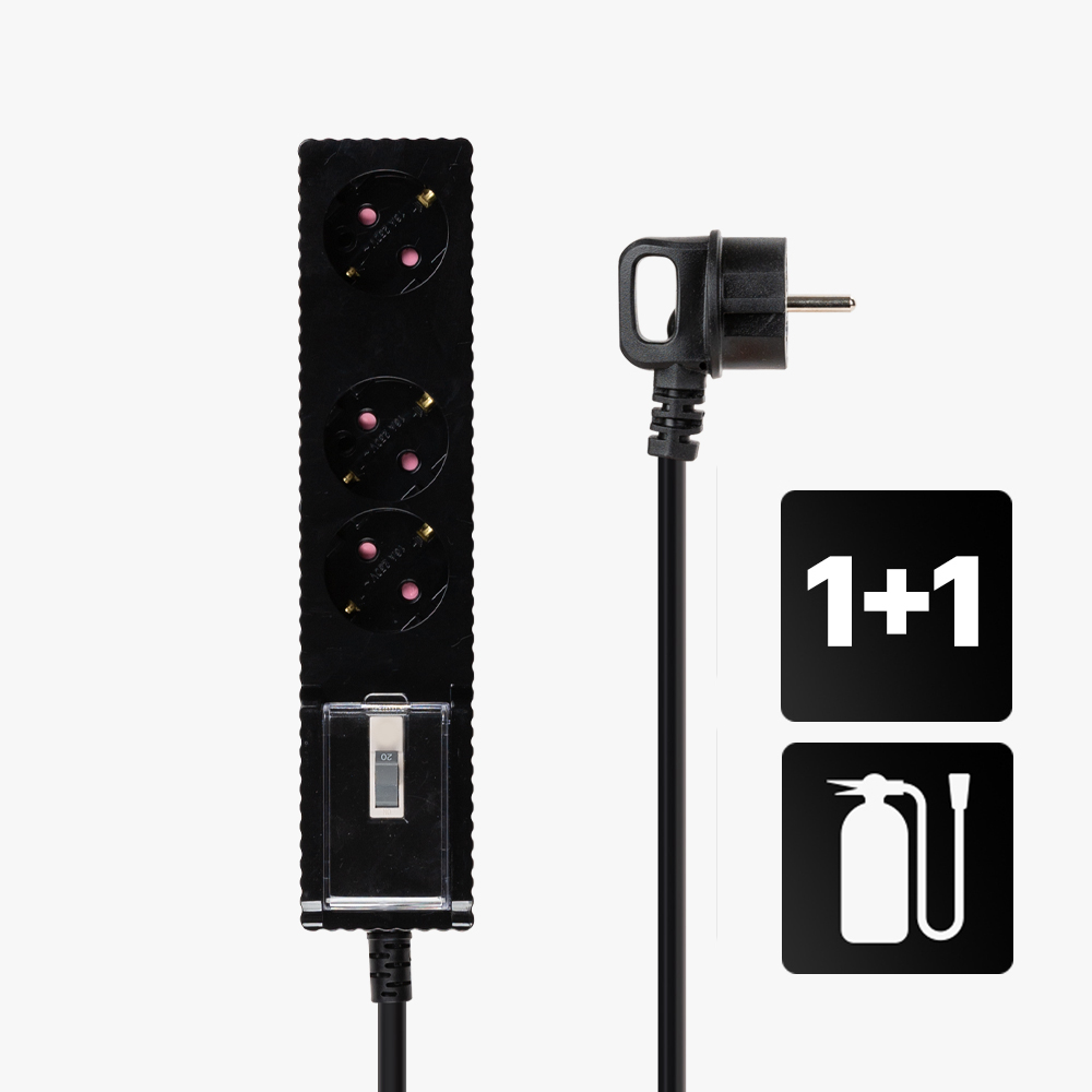 1+1 국산 고용량 자동소화 웨이브 과부하차단 멀티탭 3구 에어컨 냉풍기 콘센트 50cm 1.5m 3m 5m 7m 59,520원