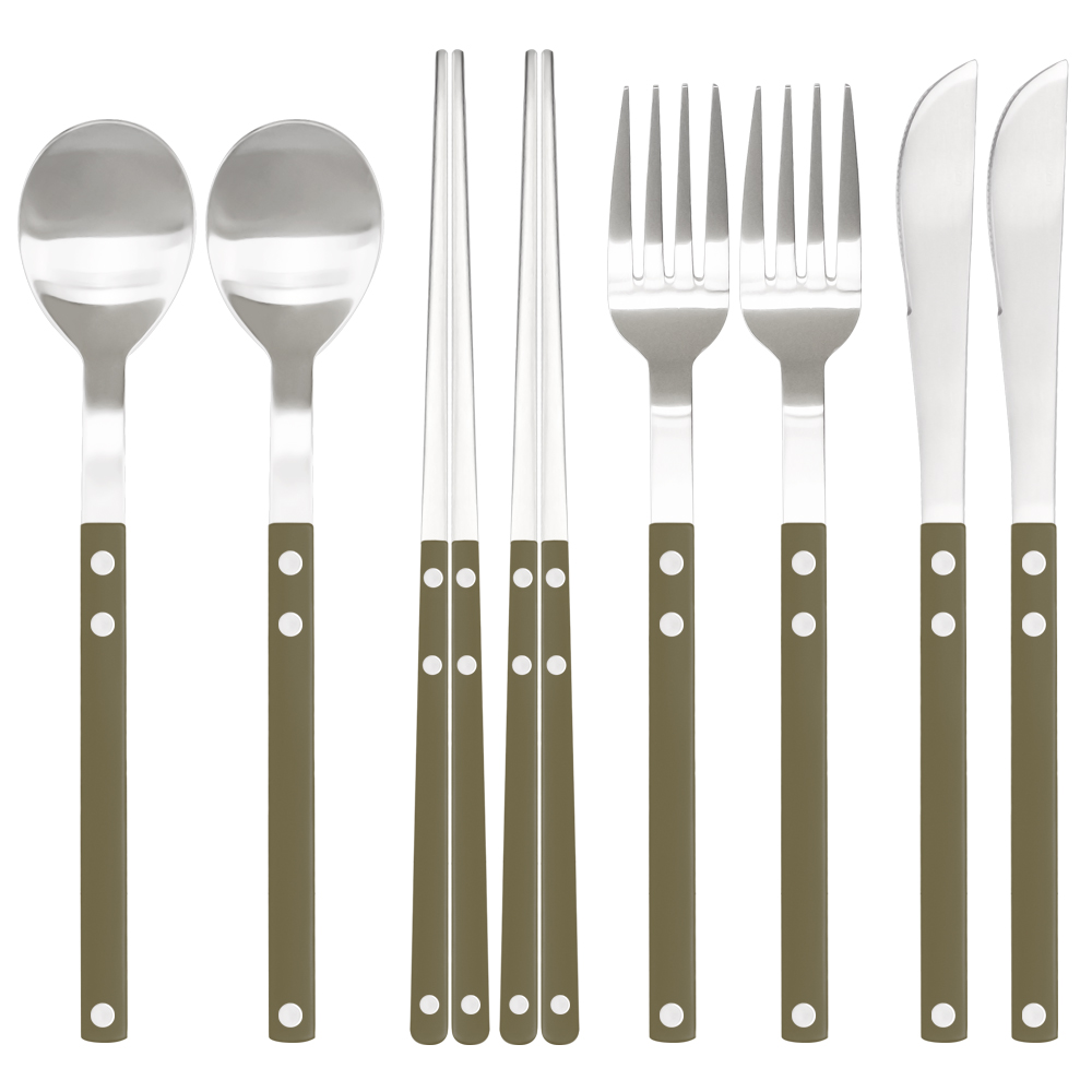 보겐 쌍띠에 커트러리 2인 4종 세트, 실버 + 아보카도, 실버 + 아보카도, 1세트, 숟가락 2p + 젓가락 2p + 디너포크 2p + 디너나이프 2p 68,480원