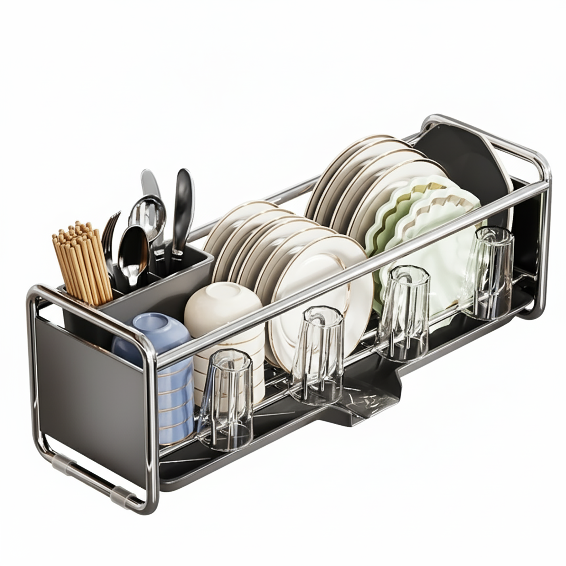 파미르 자동 물빠짐 식기 설거지 건조대 컵거치대 수저통 포함 24,900원