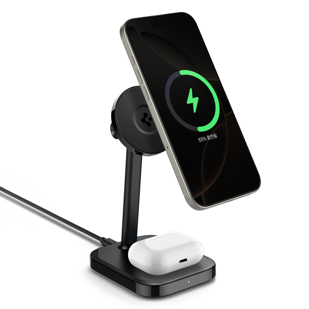 슈피겐 qi2 15W 2 in 1 고속 무선 충전 맥세이프 거치대 PF2402 48,900원