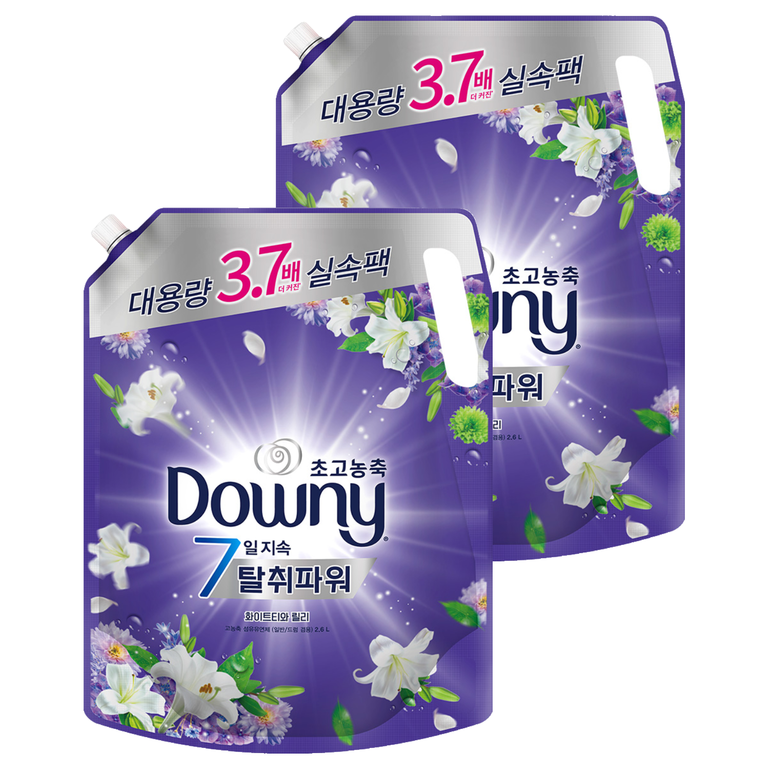 다우니 탈취파워 화이트티와 릴리 초고농축 섬유유연제 리필, 2.6L, 1개입, 2개 27,360원