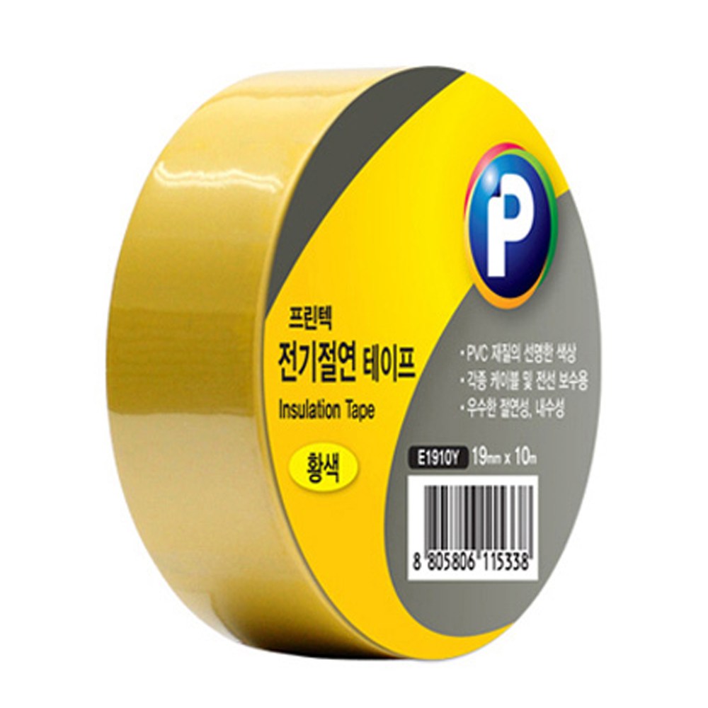 프린텍 전기 절연테이프 [19mmx10m/6칼라/24개입/갑] 14,600원