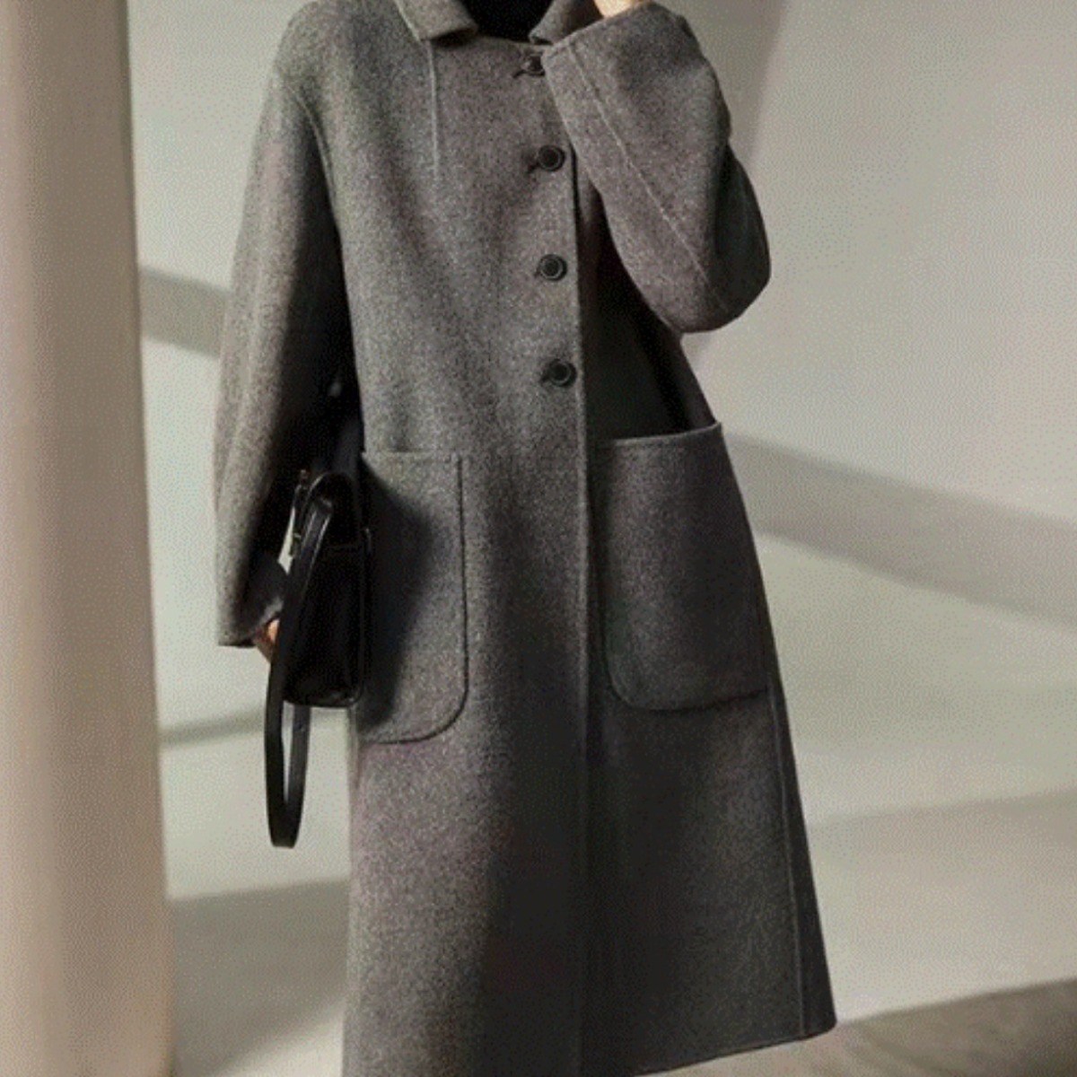 빌리즈빈 겨울 여성 카라넥 데일리 기본 모직 롱 코트 7453 38,000원