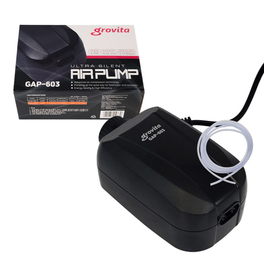 그로비타 2구 기포발생기 GAP-603 GAP603산소 기포기 에어호스1M포함세트 9,690원