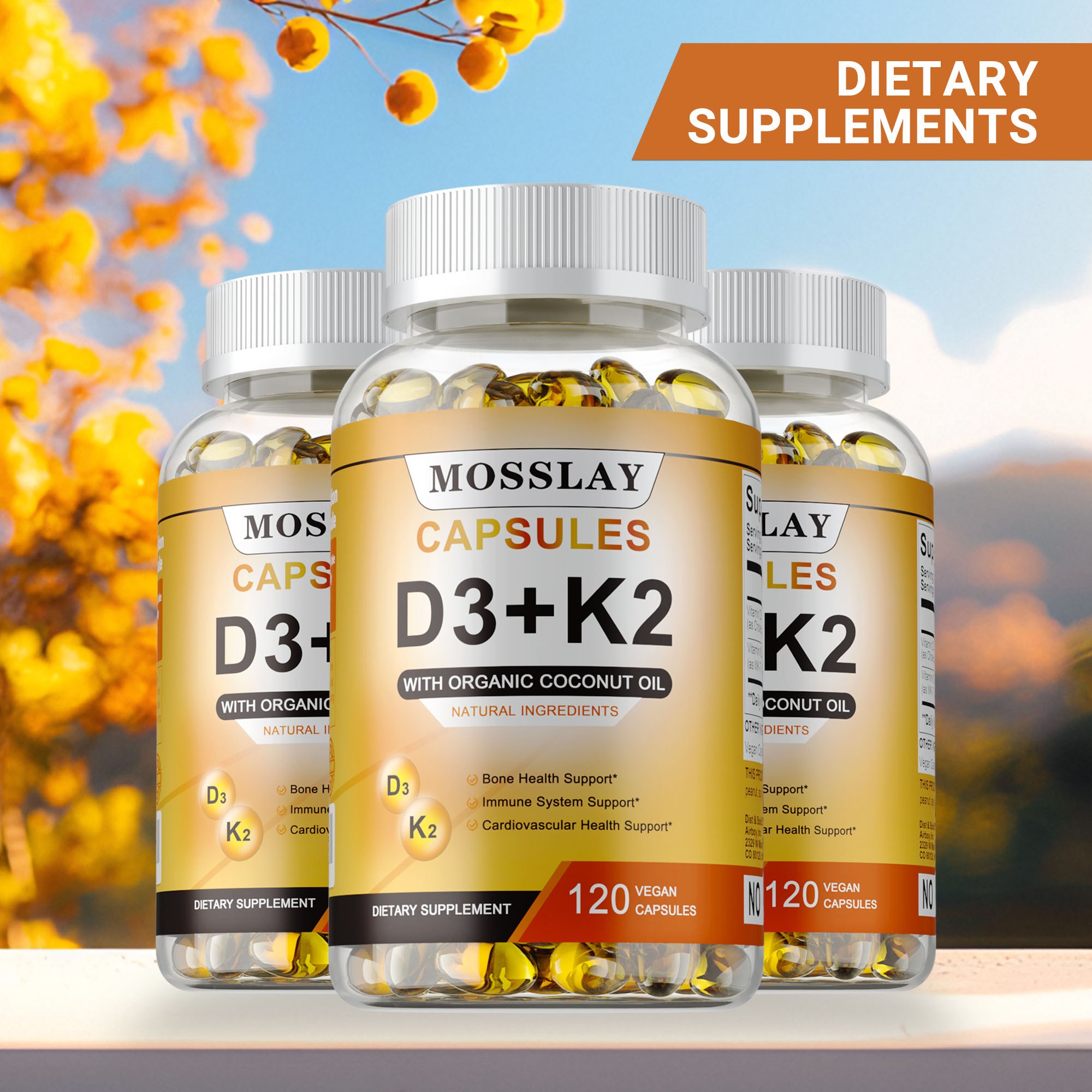 고효능 비타민 D3 5,000 IU + K2 – 비건, 비GMO, 더 나은 흡수를 위한 유기농 코코넛 오일 함유 – 뼈와 심장 지원 23,140원