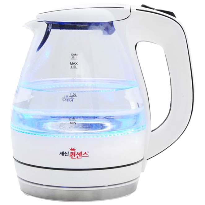 퀸센스 유리 무선주전자 1.5L, QS-1015S White 19,500원