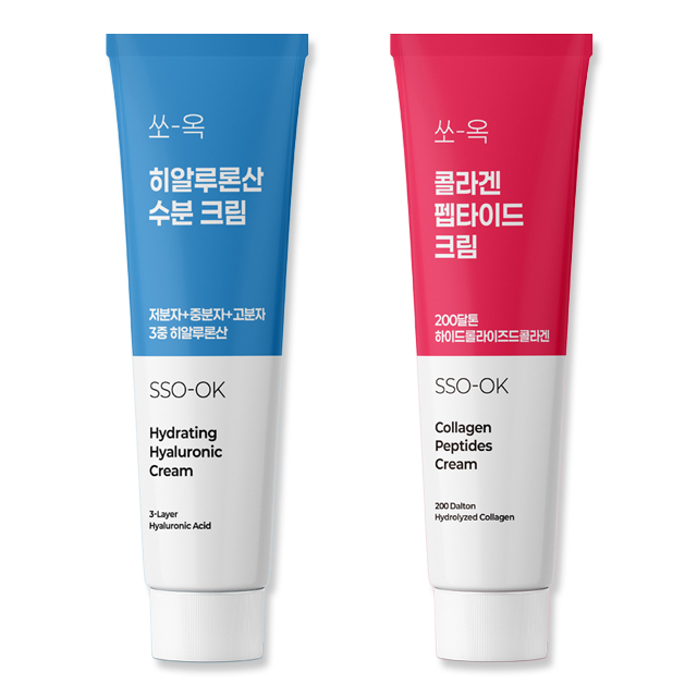 쏘옥 3중 히알루론산 수분크림 + 쏘옥 콜라겐 펩타이드 크림, 1세트, 50ml 8,900원
