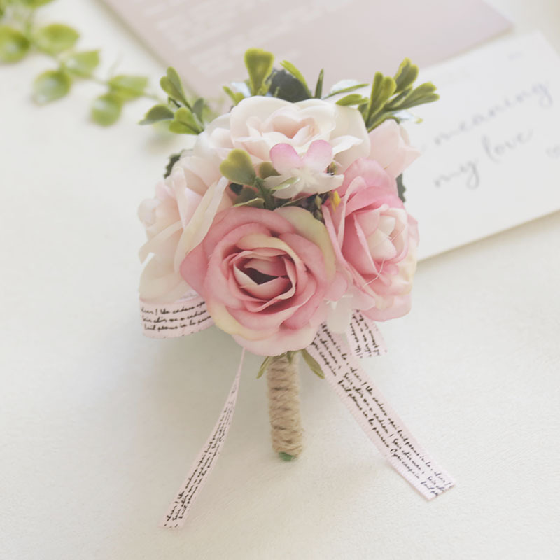 봄부쿠 조화 꽃코사지 행사용 남자 부토니에 꽃사지, 01 코사지, 1개 9,200원