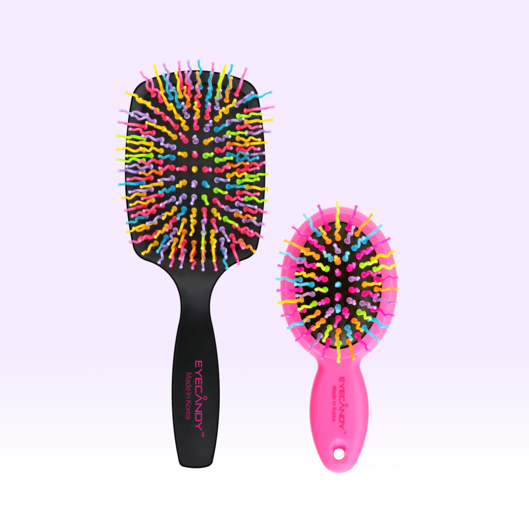아이캔디(EYECANDY) 레인보우 볼륨s 헤어브러쉬 머리빗 세트 (패들+미니 브러쉬 구성) 16,800원