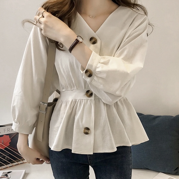 피어니스트 브이넥 오피스룩 블라우스 23,740원