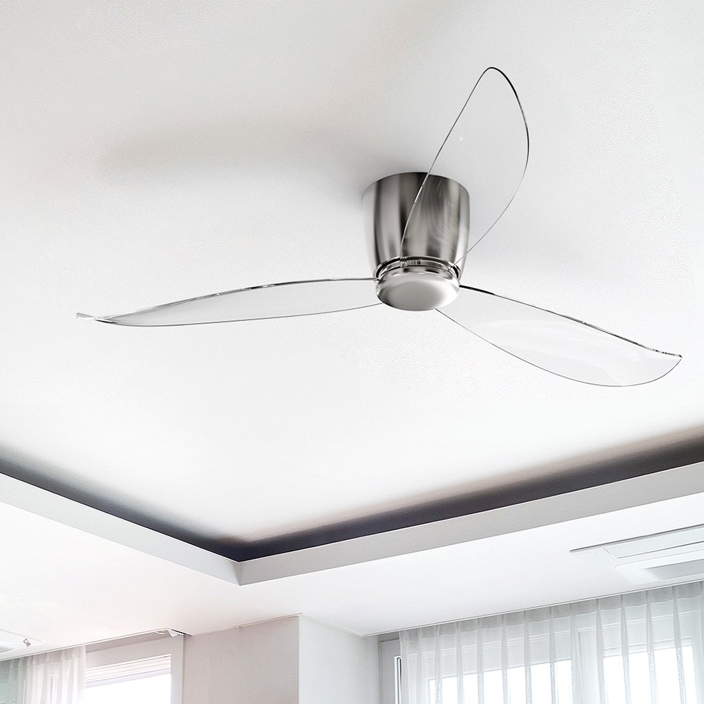 라인조명 에코 슬림 실링팬 52인치 BLDC모터, (바디-크롬/날개-투명) 129,000원