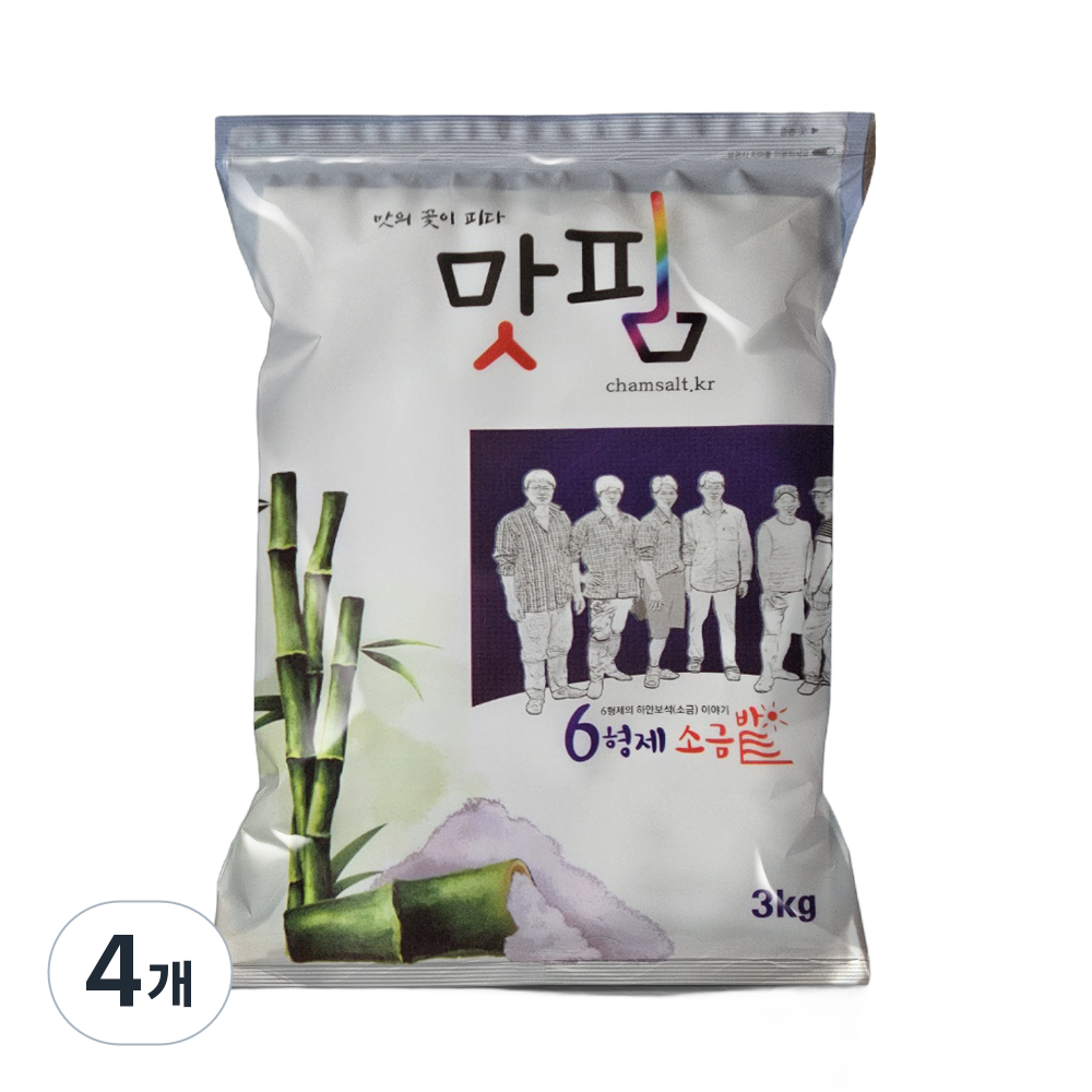6형제소금밭 맛핌 함초소금 지퍼백 대용량 국내산, 4개, 3kg 93,940원
