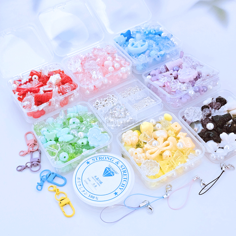 3컬러 믹스 비즈스쿱 키링 만들기 DIY 세트 부자재 포함, 1세트, 레몬 비즈만들기세트 16,900원