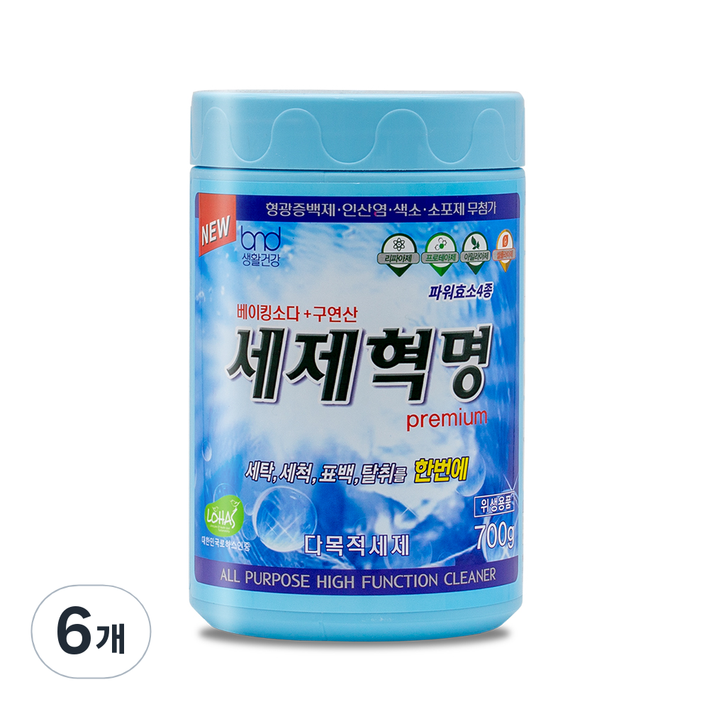 세제혁명 프리미엄 다목적 세제, 700g, 6개 39,900원