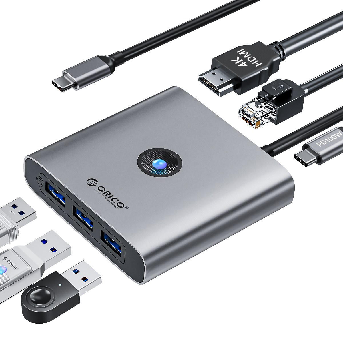 오리코 C타입 USB 3.0 HDMI 4K 기가비트 이더넷 멀티포트 허브 FAX3 36,720원