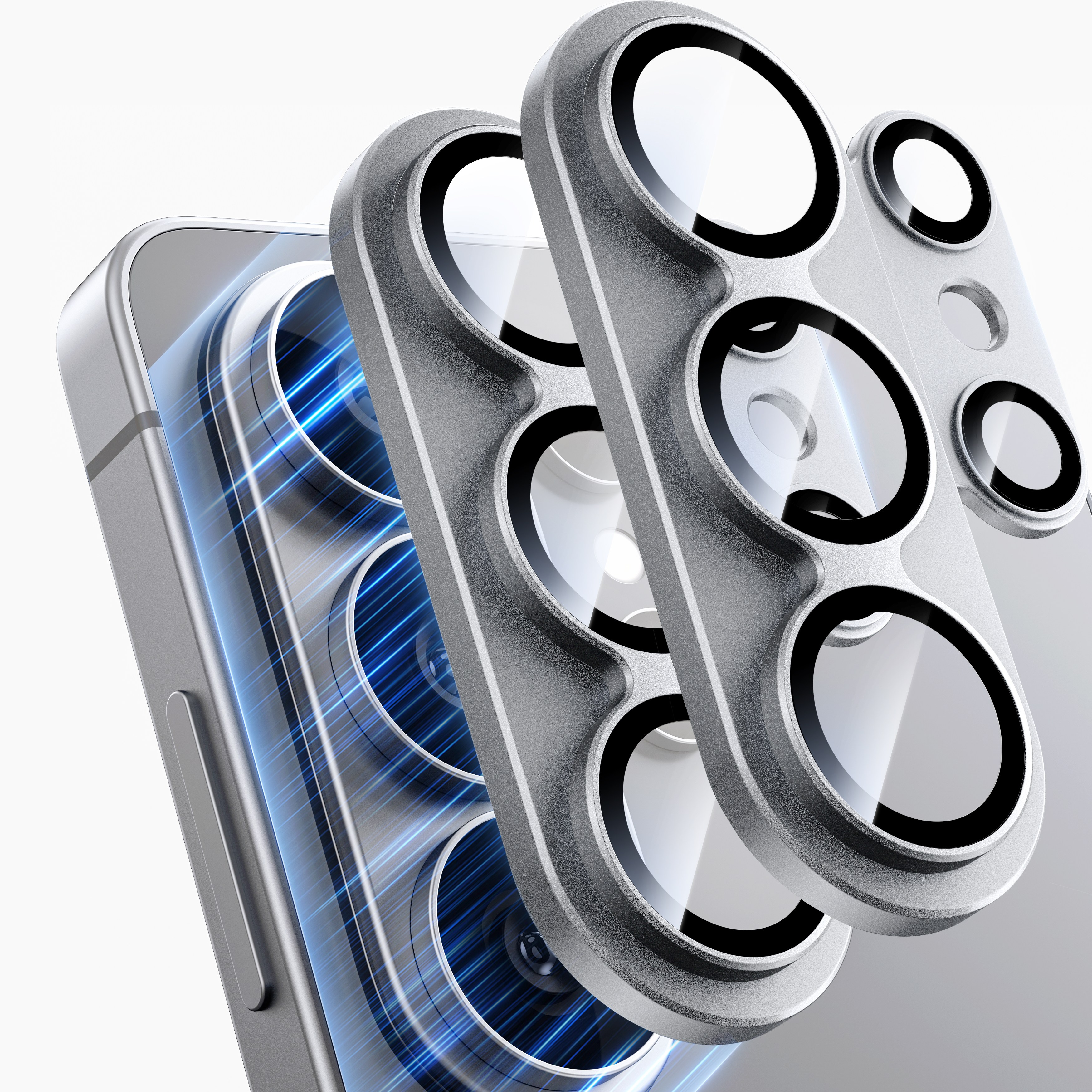 hoerrye 빛번짐 차단 풀커버 휴대폰 카메라 렌즈 프레임 강화유리 보호필름 세트 은색 13,900원