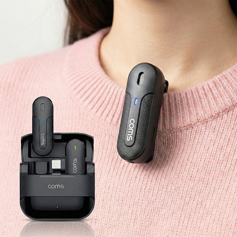 블루투스 무선 핀마이크 ASMR 유튜브 방송용 스마트폰 미니형 송수신기 COMS VA345, 상세페이지 참조, 본품 36,290원
