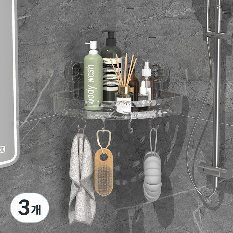 루다택 무타공 욕실 코너선반, 화이트, 3개 17,000원