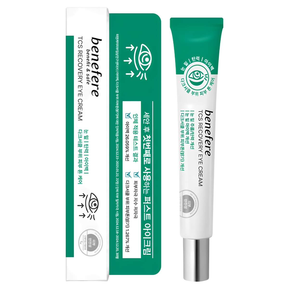 [ 아이백 개선 카페인 아이 크림 ] 코리아나 베네페레 TCS 리커버리 아이크림, 1개, 20ml 14,900원