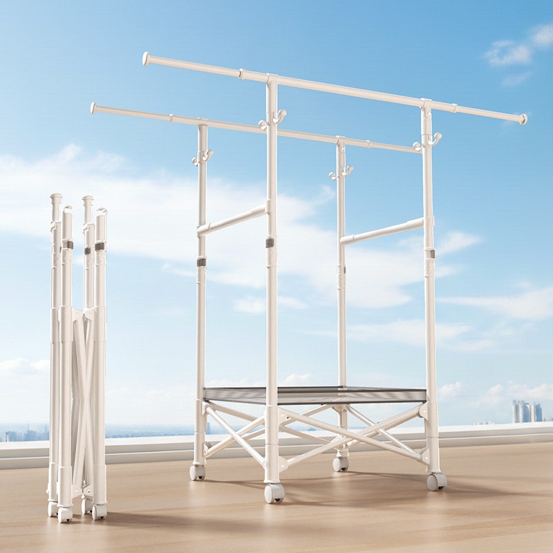 FODOSS 접이식 빨래건조대 원터치 건조 행거 튼튼한 이불 옷 다용도 건조대, 흰색 38,800원