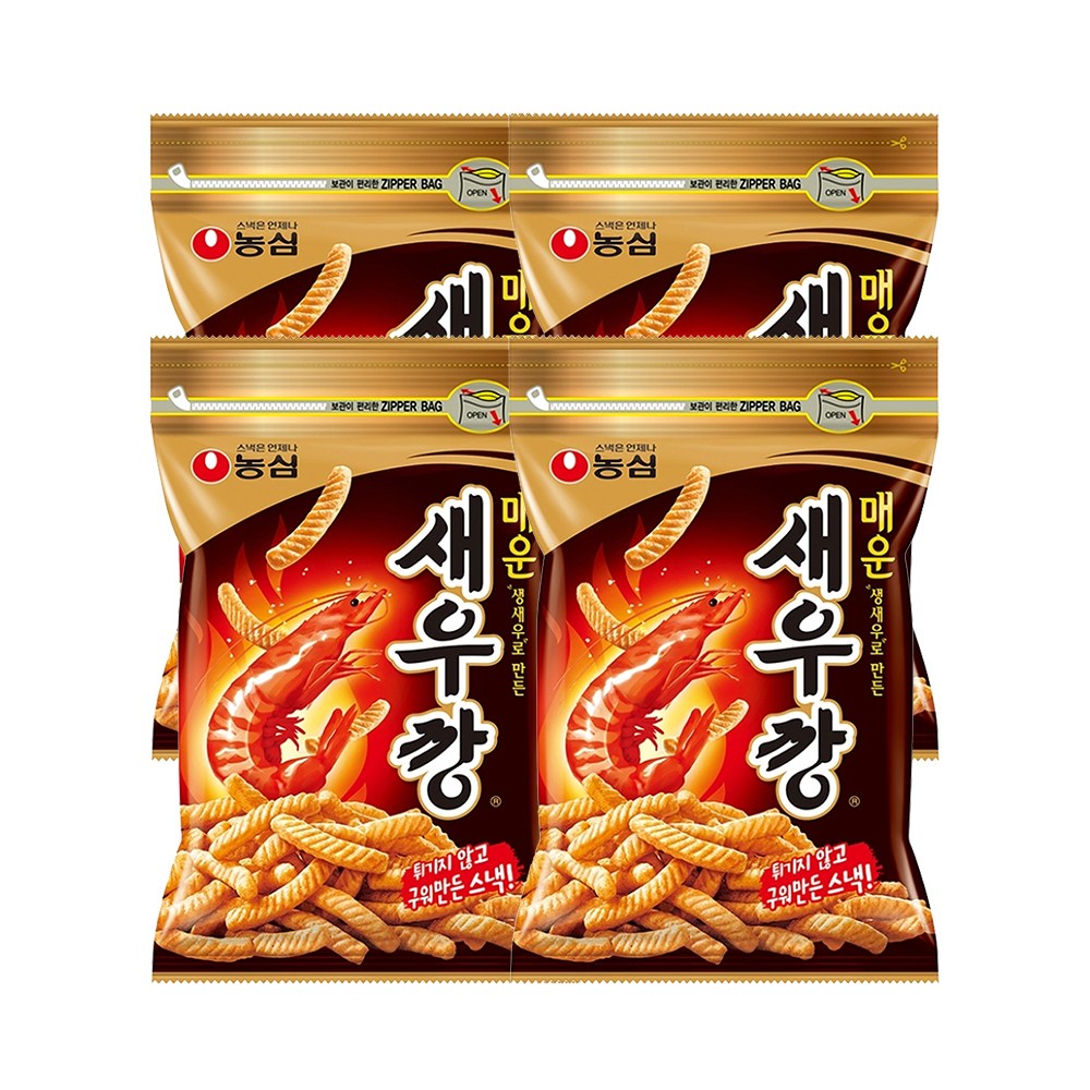 농심 매운 새우깡 400g x 4개 / 봉지 과자 대용량 지퍼백 23,500원